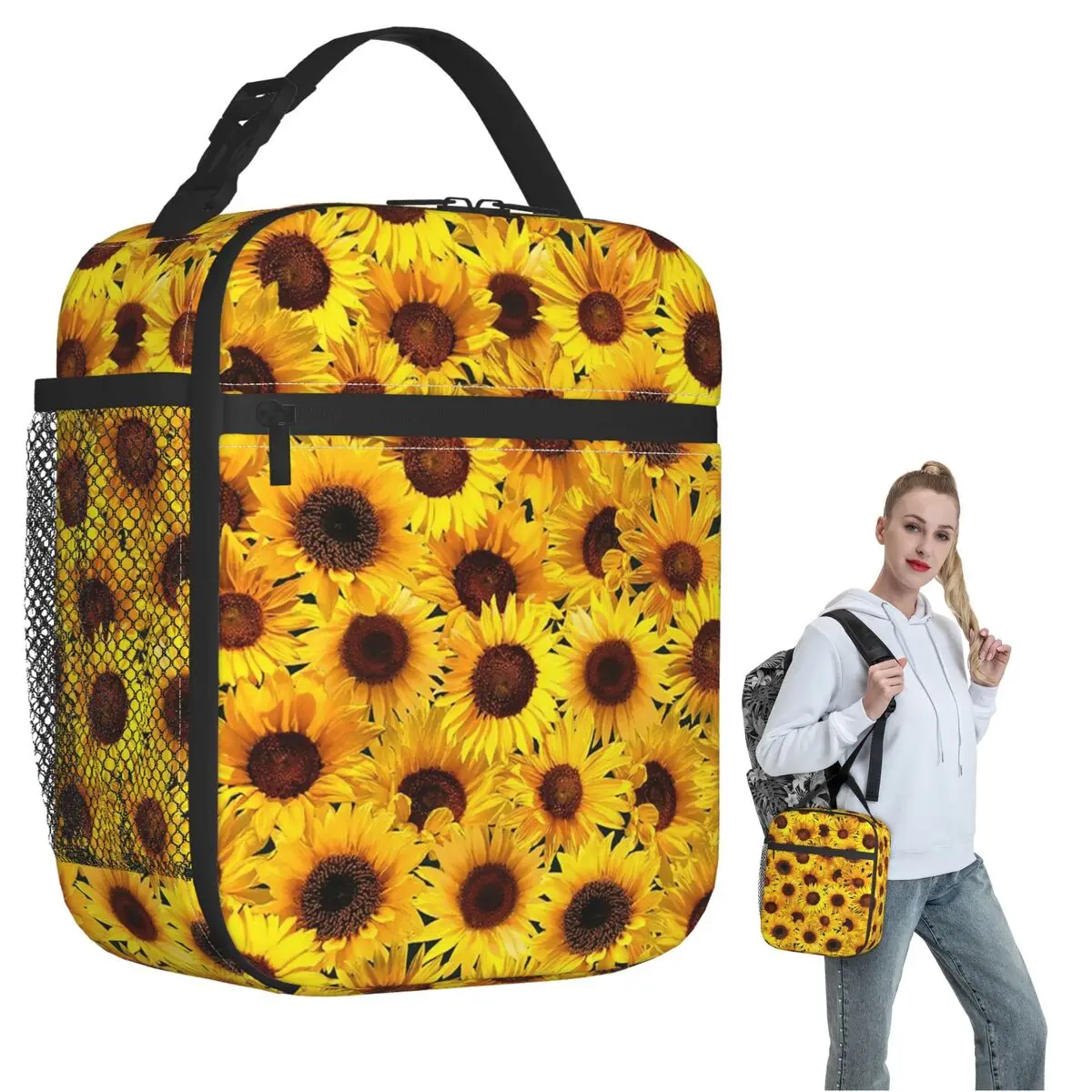 Sunflower Pattern Insulated Lunch Bag for Women Children Portable Food Boxes Thermal Lunch Box Tote
Sunflower Pattern Insulated Lunch Bag for Women Children Portable Food Boxes Thermal Lunch Box Tote
