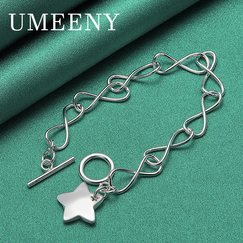 Simple 925 Sterling Silver 8 Inch Exquisite Five-Pointed Star Bracelet for Women Fashion Temperament Gift
Simple 925 Sterling Silver 8 Inch Exquisite Five-Pointed Star Bracelet for Women Fashion Temperament Gift