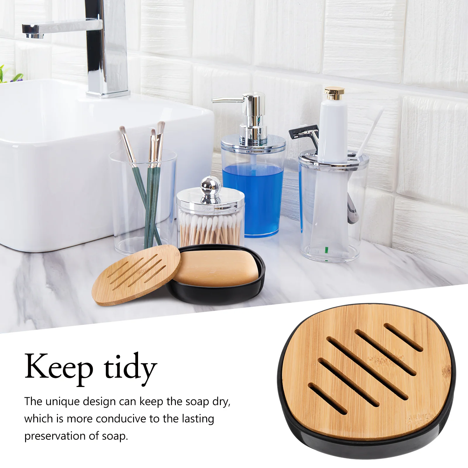 Bamboo Soap Dish Fashionable Clear Texture for Bathroom Shower Soap Holder Storage Tray Lightweight Drain Holder 
Bamboo Soap Dish Fashionable Clear Texture for Bathroom Shower Soap Holder Storage Tray Lightweight Drain Holder