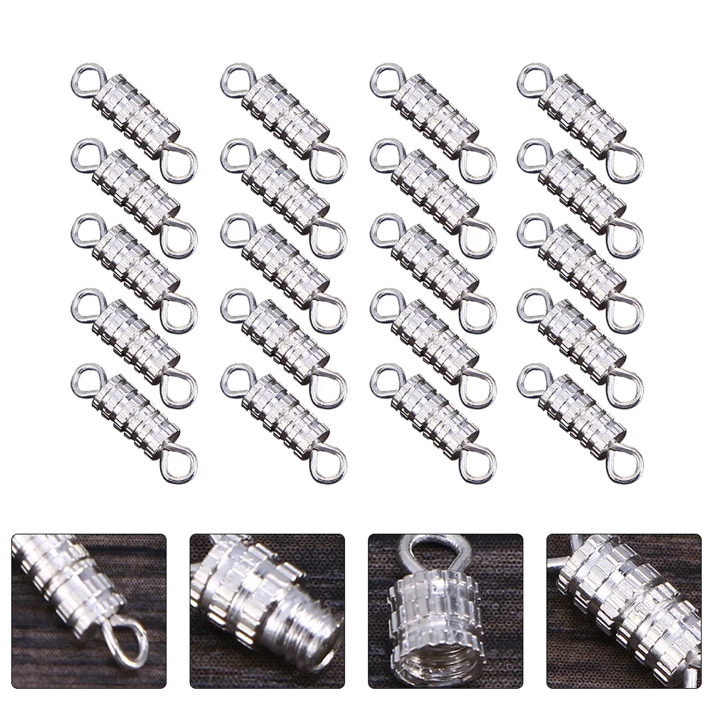 60 Pcs Necklace Clasp Bracelet Screw Clasps Jewelry Components Metal Making Supplies Connector
60 Pcs Necklace Clasp Bracelet Screw Clasps Jewelry Components Metal Making Supplies Connector