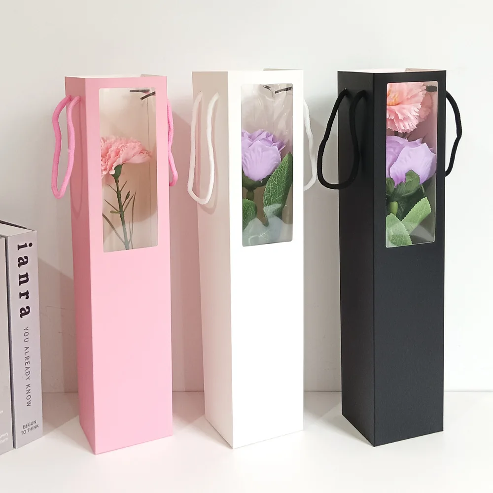 100Pcs Transparent Window Gift Bags Flower Bouquet Tote Bag Wedding Handle Bags for Guests Creative Candy Box Party Supplies
100Pcs Transparent Window Gift Bags Flower Bouquet Tote Bag Wedding Handle Bags for Guests Creative Candy Box Party Supplies