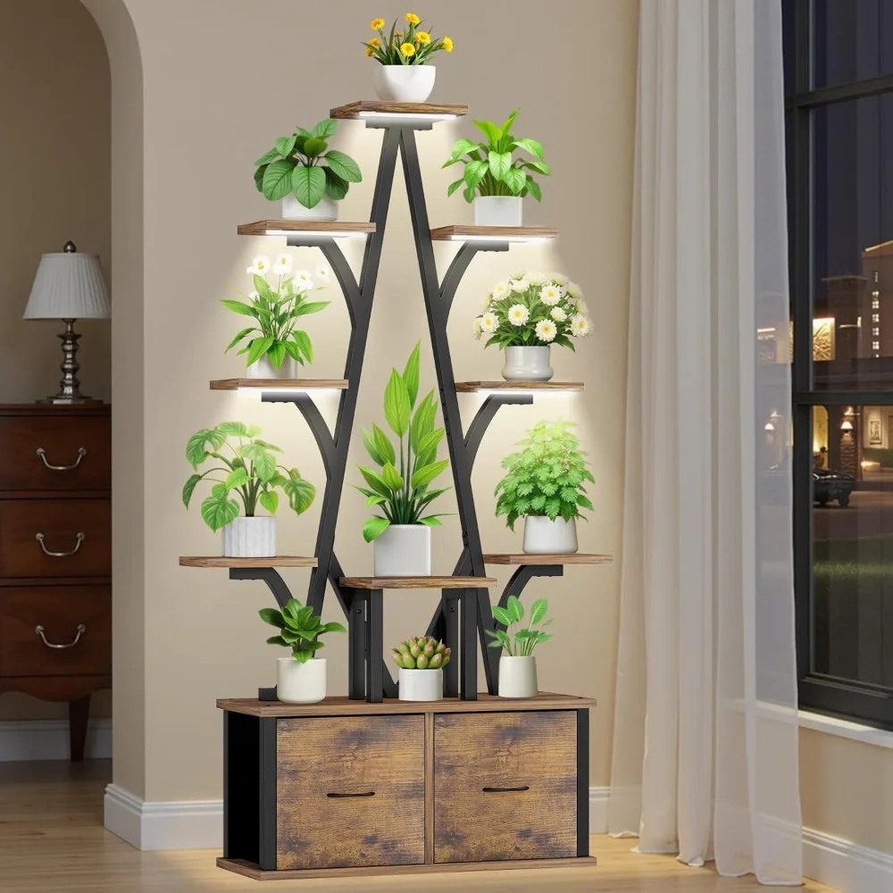 Plant Stand with Grow Light - 10 Tiered Plant Stand Indoor with Removable Drawer, 65" Tall Plant Shelf with Grow Light
Plant Stand with Grow Light - 10 Tiered Plant Stand Indoor with Removable Drawer, 65" Tall Plant Shelf with Grow Light