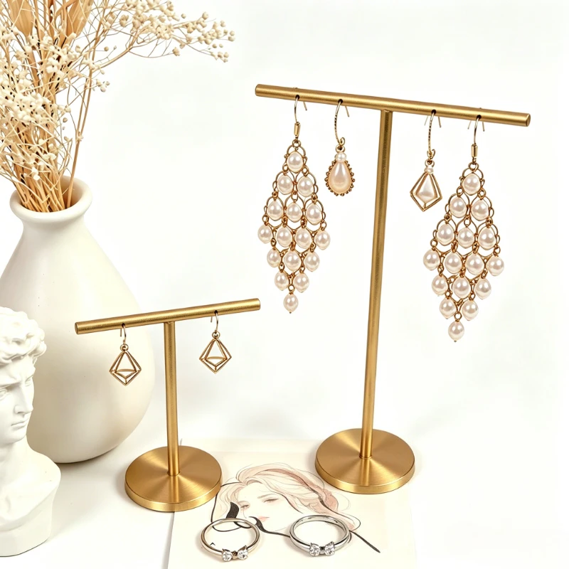 Earring Stand Display Studs Rack All Copper Metal T-stud Holder Jewelry Shooting Props Display Jewelry Rack
Earring Stand Display Studs Rack All Copper Metal T-stud Holder Jewelry Shooting Props Display Jewelry Rack