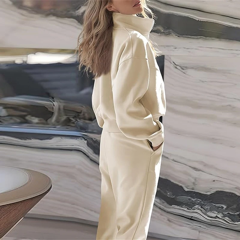 Casual Women Stand Collar Long Sleeved Pullover Suit Autumn Winter Thick Sweatshirt Solid Outfit Fashion High Street Sports Sets
Casual Women Stand Collar Long Sleeved Pullover Suit Autumn Winter Thick Sweatshirt Solid Outfit Fashion High Street Sports Sets