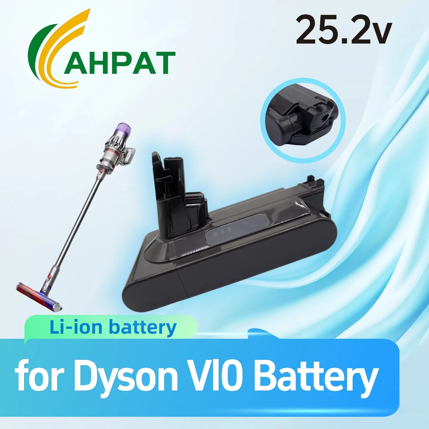 AHPAT Rechargeable 9800/12800mAh Li-ion Battery Replacement for Dyson V10 Animal Absolute Motorhead Fluffy SV12 Handheld Vacuum
AHPAT Rechargeable 9800/12800mAh Li-ion Battery Replacement for Dyson V10 Animal Absolute Motorhead Fluffy SV12 Handheld Vacuum