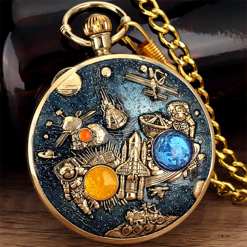 Antique Style Starry Sky Astronaut Pocket Watch Play Song Quartz Watches with FOB Chain Castle in the Sky Melody Gifts Clock
Antique Style Starry Sky Astronaut Pocket Watch Play Song Quartz Watches with FOB Chain Castle in the Sky Melody Gifts Clock
