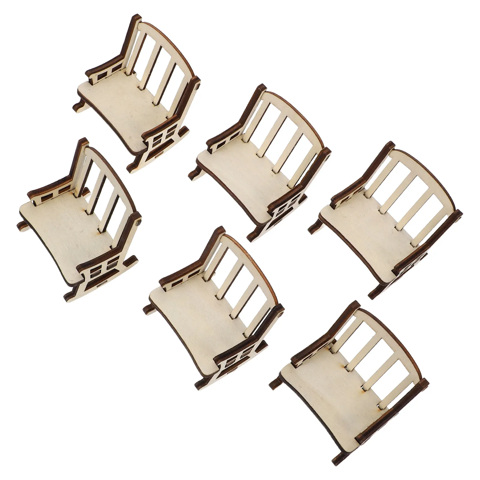 6Pcs Wooden Miniature Rocking Chairs Unpainted 1:12 Scale Mini House Furniture Decoration Dollhouse Accessories Vintage Style
6Pcs Wooden Miniature Rocking Chairs Unpainted 1:12 Scale Mini House Furniture Decoration Dollhouse Accessories Vintage Style