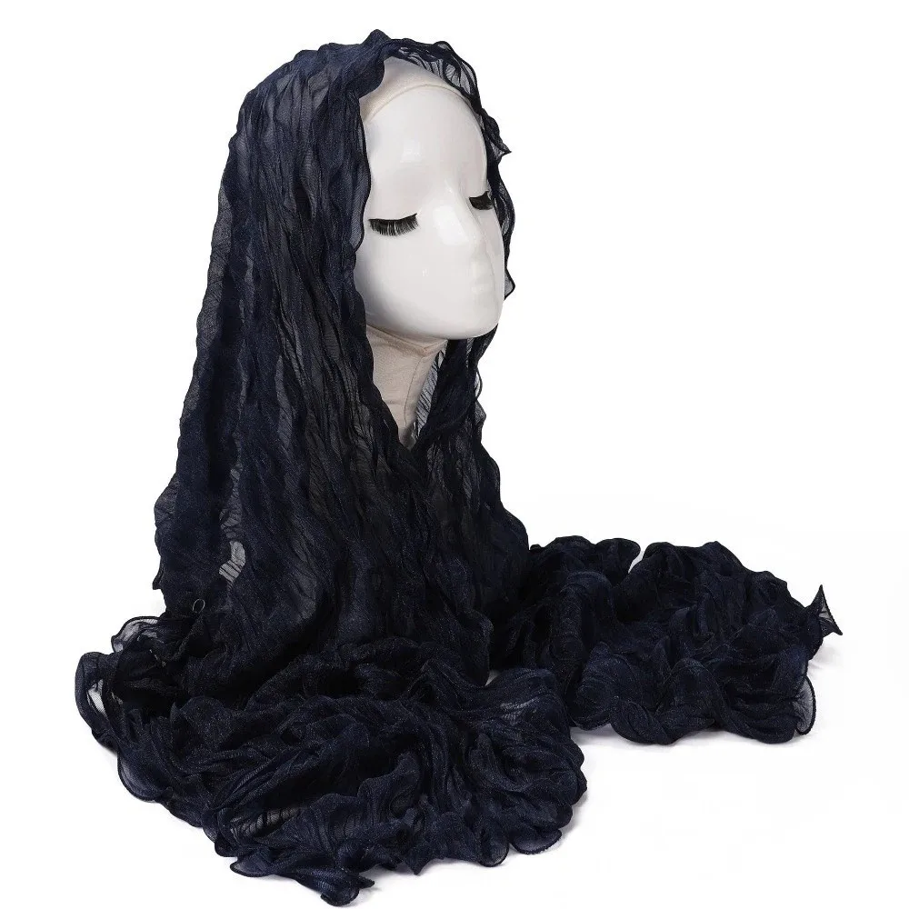 Fashion Solid Color Shiny Bubble Crepe Hijab Thin Long Africa Headband Pleated Breathable Islamic Turban Women Female
Fashion Solid Color Shiny Bubble Crepe Hijab Thin Long Africa Headband Pleated Breathable Islamic Turban Women Female