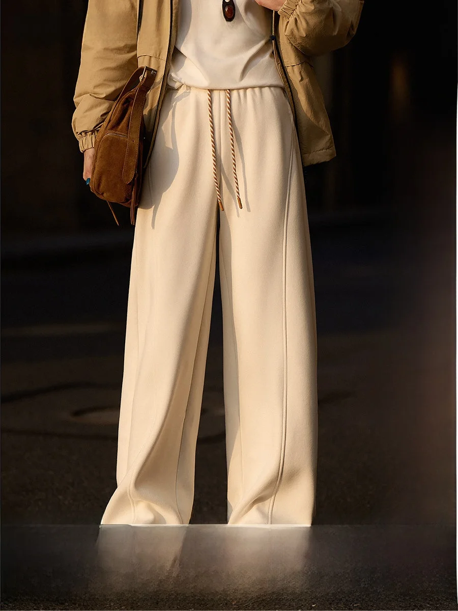 Xhange Casual Cotton Blend Drawstring Elastic Waist Pants Loose Fit 3D Tailored Sweatpants Straight Leg Pants Ladies' Fashion
Xhange Casual Cotton Blend Drawstring Elastic Waist Pants Loose Fit 3D Tailored Sweatpants Straight Leg Pants Ladies' Fashion