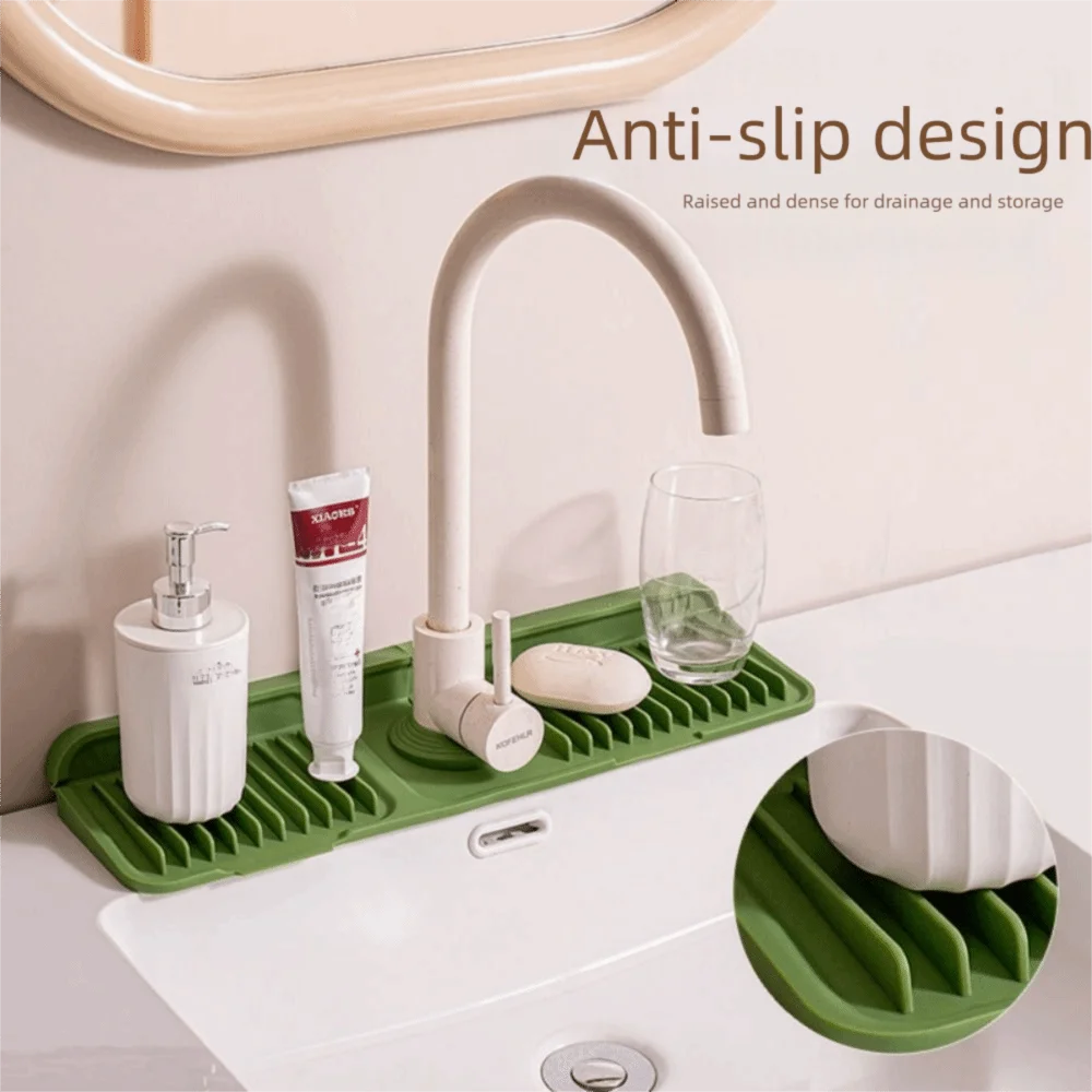 Stable Quick Dry Faucet Splash Pad Non Slip Button Design Sink Draining Tray Wear Resistant Anti-leak Countertop Protector Sink 
Stable Quick Dry Faucet Splash Pad Non Slip Button Design Sink Draining Tray Wear Resistant Anti-leak Countertop Protector Sink