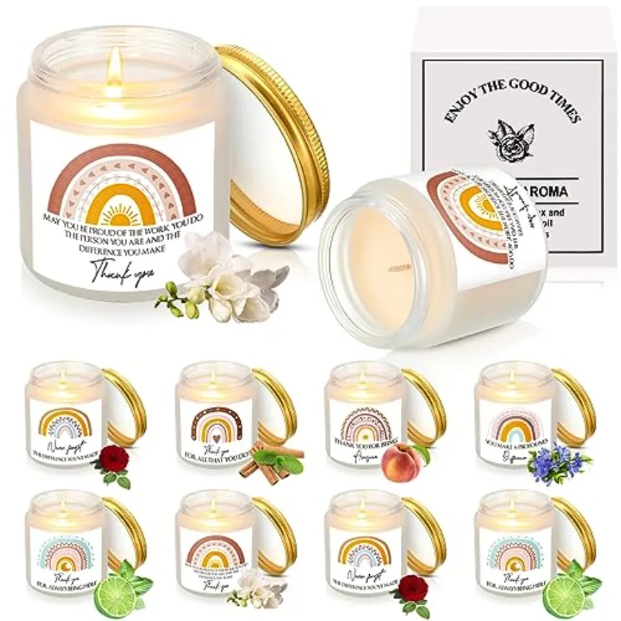 18 Pcs Thank You Gifts Candles Scented for Women Employee Appreciation Gifts Inspirational for Teacher Nurse Men Women Coworker
18 Pcs Thank You Gifts Candles Scented for Women Employee Appreciation Gifts Inspirational for Teacher Nurse Men Women Coworker