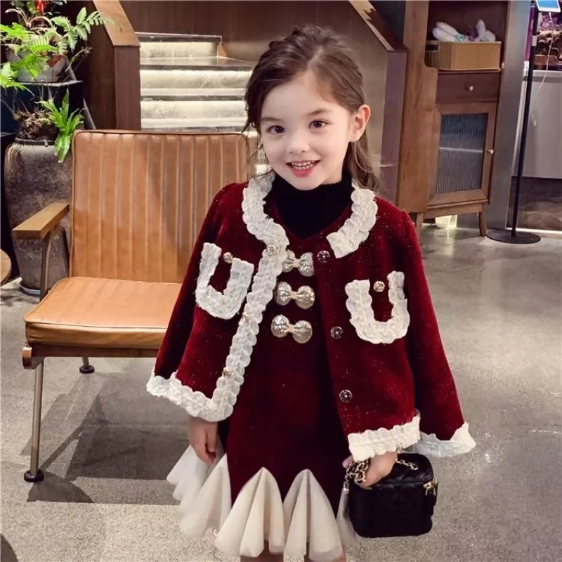 Girls' Small Fragrant Skirt Winter Thickened 2025 New Girls' Celebrity Red Coat + Vest Skirt Two-piece Set
Girls' Small Fragrant Skirt Winter Thickened 2025 New Girls' Celebrity Red Coat + Vest Skirt Two-piece Set