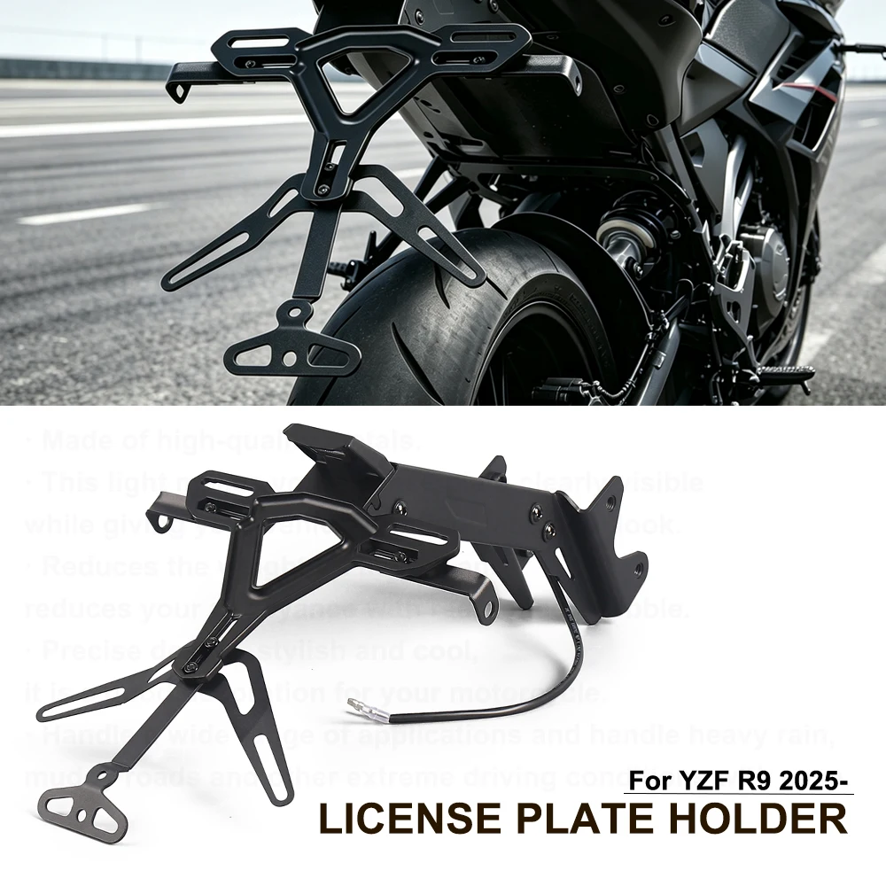 For YAMAHA YZF R9 YZF-R9 2025 2026 New CNC Aluminum Tail Tidy License Plate Holder Motorcycle Accessories Black
For YAMAHA YZF R9 YZF-R9 2025 2026 New CNC Aluminum Tail Tidy License Plate Holder Motorcycle Accessories Black