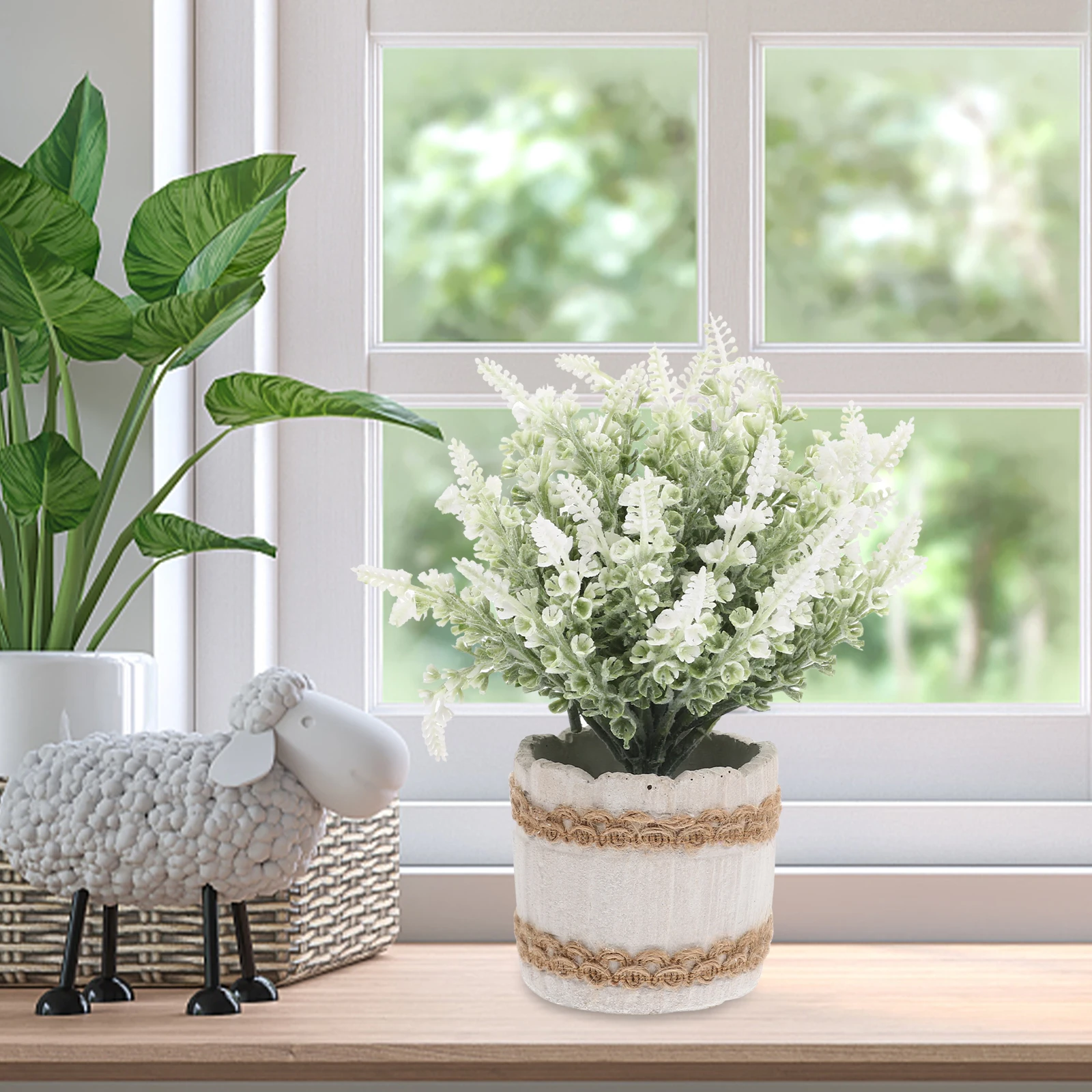 Artificial Lavender Bonsai White Pot Fake Plant nament Green Decoration Indoor Office Desktop Small Size Always No
Artificial Lavender Bonsai White Pot Fake Plant nament Green Decoration Indoor Office Desktop Small Size Always No