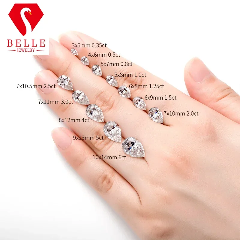 Moissanite Stone NP Natural D White Pear Moissanite Stone Customized Gemstone 8Hearts&8Arrows VVS1 GRA Diamond For Jewelry Makin
Moissanite Stone NP Natural D White Pear Moissanite Stone Customized Gemstone 8Hearts&8Arrows VVS1 GRA Diamond For Jewelry Makin