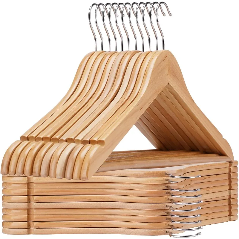 Wooden Hangers 20 Pack Wood Clothes Coat for Closet Natural Coat Hanger,Heavy Duty
Wooden Hangers 20 Pack Wood Clothes Coat for Closet Natural Coat Hanger,Heavy Duty