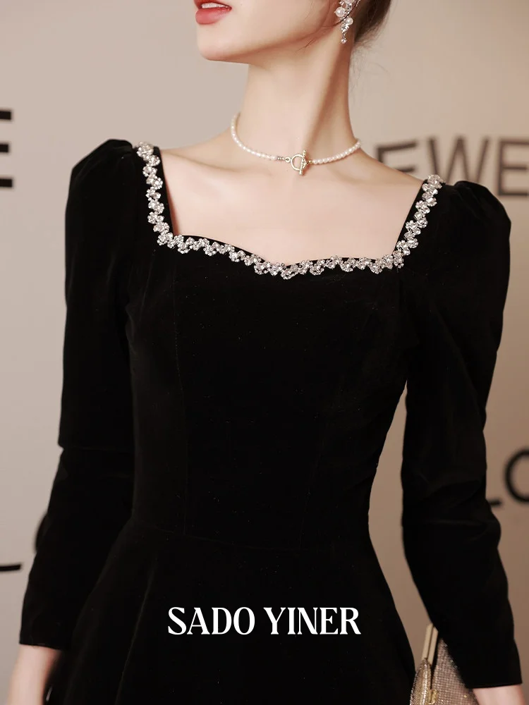 Ele Bla Velvet Evening Dr Women's High-End Birthday Host Velvet Winter Wearable Annual Conference Winter
Ele Bla Velvet Evening Dr Women's High-End Birthday Host Velvet Winter Wearable Annual Conference Winter