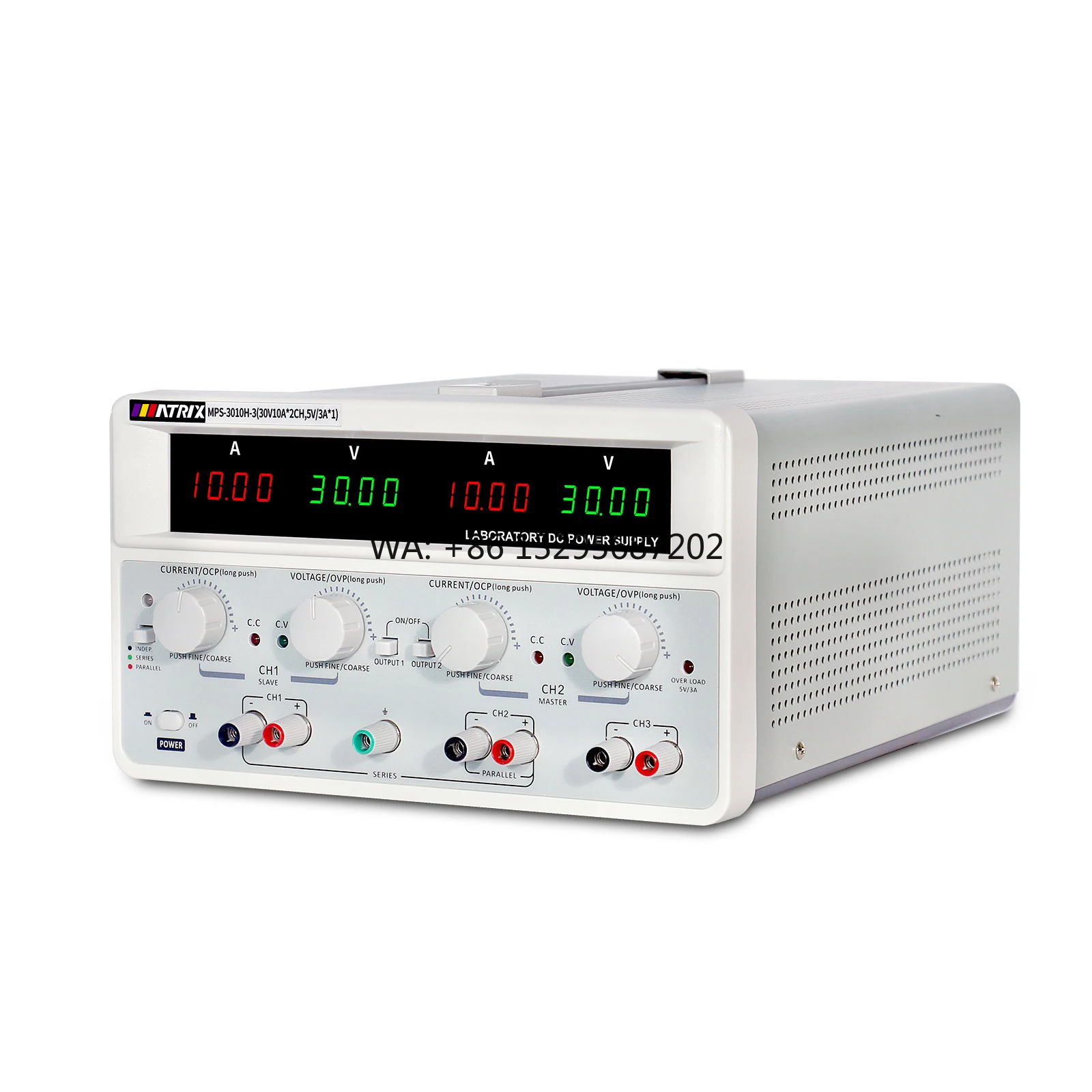 30V 10A Triple Channel DC Power Supply 615W for Mobile Phone Repair Laboratory & Industry Use
30V 10A Triple Channel DC Power Supply 615W for Mobile Phone Repair Laboratory & Industry Use