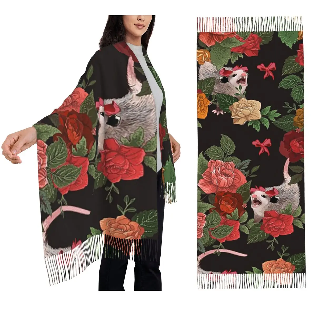 Опоссум шарф с цветочным узором шарфы с кисточками для женщин мягкие теплые шали и накидки большая осенне-зимняя шаль
Опоссум шарф с цветочным узором шарфы с кисточками для женщин мягкие теплые шали и накидки большая осенне-зимняя шаль