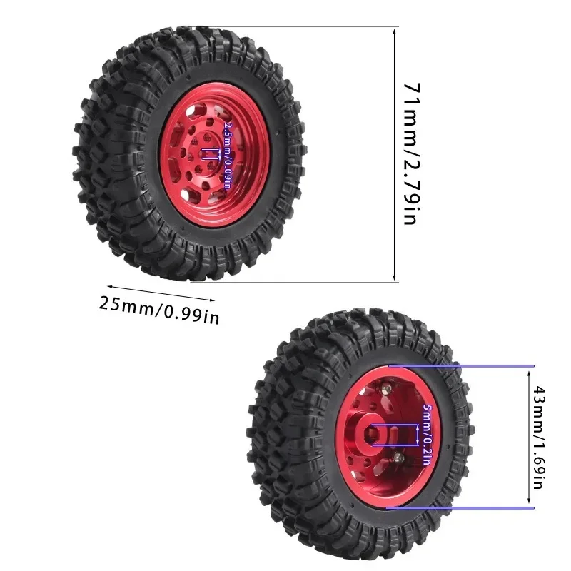 5mm Hex MN99S Rubber RC Wheels for MN98 MN82, WPL C24-1 B36 D12 C64 D74-1 Off Road Car Upgrade, High-Performance RC Tire 71mm
5mm Hex MN99S Rubber RC Wheels for MN98 MN82, WPL C24-1 B36 D12 C64 D74-1 Off Road Car Upgrade, High-Performance RC Tire 71mm