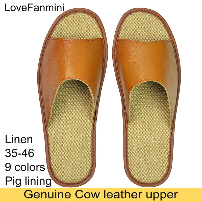 Soft Cowhide Leather Linen Slippers Homes in indoor summer Cooler men women elderly open toe sandals casual single Slides shoes
Soft Cowhide Leather Linen Slippers Homes in indoor summer Cooler men women elderly open toe sandals casual single Slides shoes