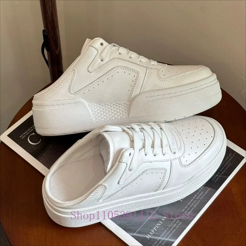Summer Women Casual White Shoes Genuine Leather Thick Sole Height-Increasing Mule Slippers Street Fashion Breathable Sneakers
Summer Women Casual White Shoes Genuine Leather Thick Sole Height-Increasing Mule Slippers Street Fashion Breathable Sneakers