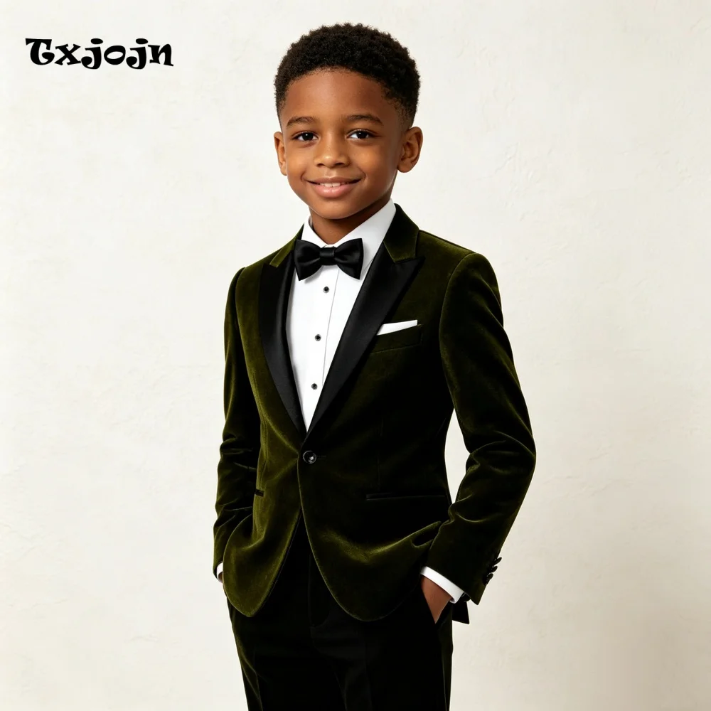 Formal Boys Suit Fashion Wedding Tuxedos 2-piece Set Velvet Pointed Collar Jacket Single Button Blazer Pants for Party
Formal Boys Suit Fashion Wedding Tuxedos 2-piece Set Velvet Pointed Collar Jacket Single Button Blazer Pants for Party