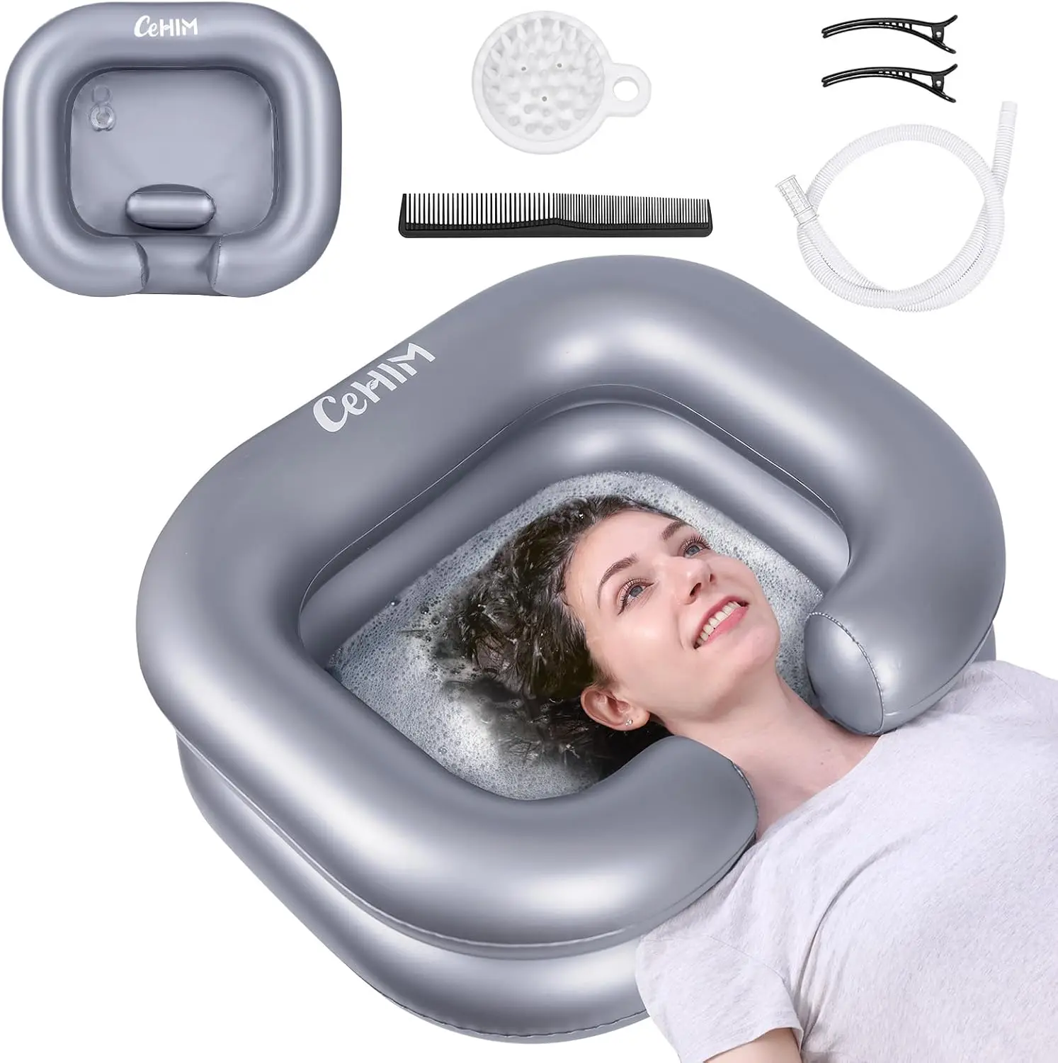 Inflatable Shampoo Basin for Bedridden Disabled Elderly Hair Washing Tub with Drain Hose and Accessories
Inflatable Shampoo Basin for Bedridden Disabled Elderly Hair Washing Tub with Drain Hose and Accessories