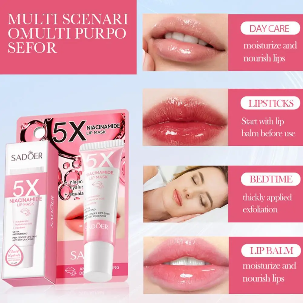 SADOER 5X Niacinamide Lip Mask - Intense Hydration & Anti-Dryness Reduce Lip Lines Plumping & Hydrating Lip Balm
SADOER 5X Niacinamide Lip Mask - Intense Hydration & Anti-Dryness Reduce Lip Lines Plumping & Hydrating Lip Balm