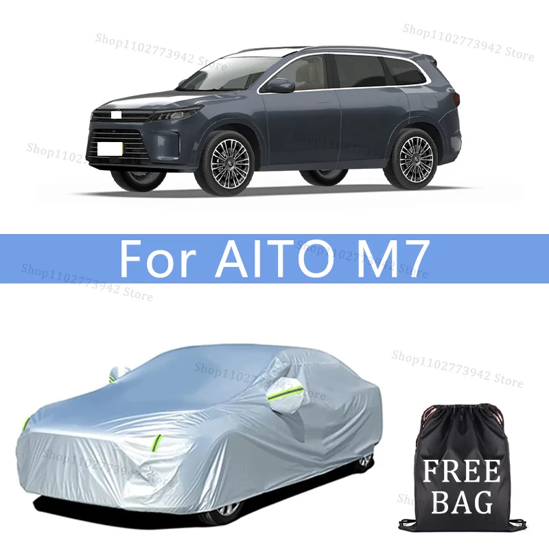 Car Cover For AITO M7 SERES 7 Full Exterior Black Silvery-Auto Cover Sunshade Dustproof Waterproof Reflective strips
Car Cover For AITO M7 SERES 7 Full Exterior Black Silvery-Auto Cover Sunshade Dustproof Waterproof Reflective strips