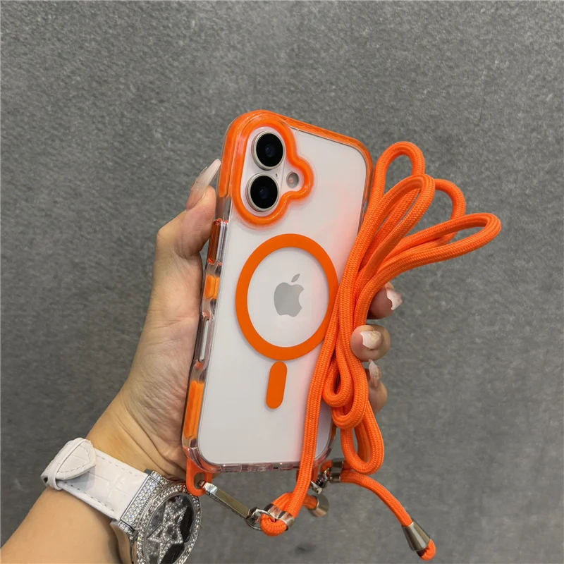 Crossbody Lanyard for Wireless Charge Magsafe Phone Case For iPhone 16Pro Max 15Pro 14 16Pro Clear Shockproof Bumper Back Cover
Crossbody Lanyard for Wireless Charge Magsafe Phone Case For iPhone 16Pro Max 15Pro 14 16Pro Clear Shockproof Bumper Back Cover