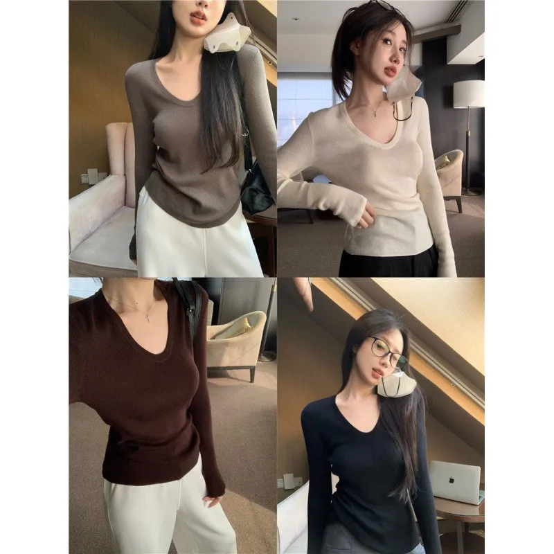 Autumn Women's Clothing Slim Fit V Neck Long Sleeve Top Elegant Sweater For Woman Vintage Polyester Bodycon Knitwear Wear
Autumn Women's Clothing Slim Fit V Neck Long Sleeve Top Elegant Sweater For Woman Vintage Polyester Bodycon Knitwear Wear