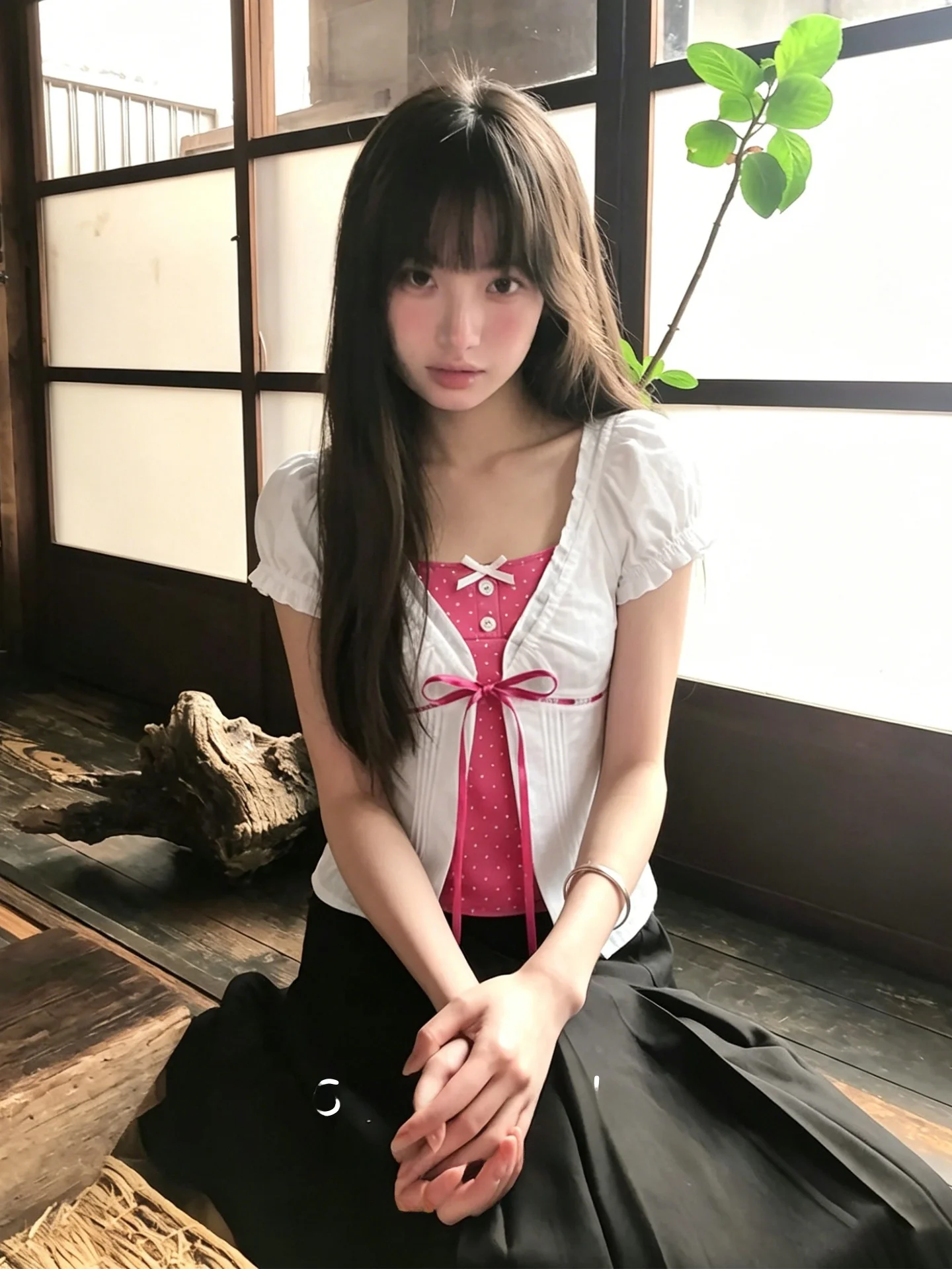 Pink Polka Dot Bubble Sleeve Shirt Women's Summer Slim Fit Short Sleeve Lace Trim Top Casual Style Knot Front Button
Pink Polka Dot Bubble Sleeve Shirt Women's Summer Slim Fit Short Sleeve Lace Trim Top Casual Style Knot Front Button