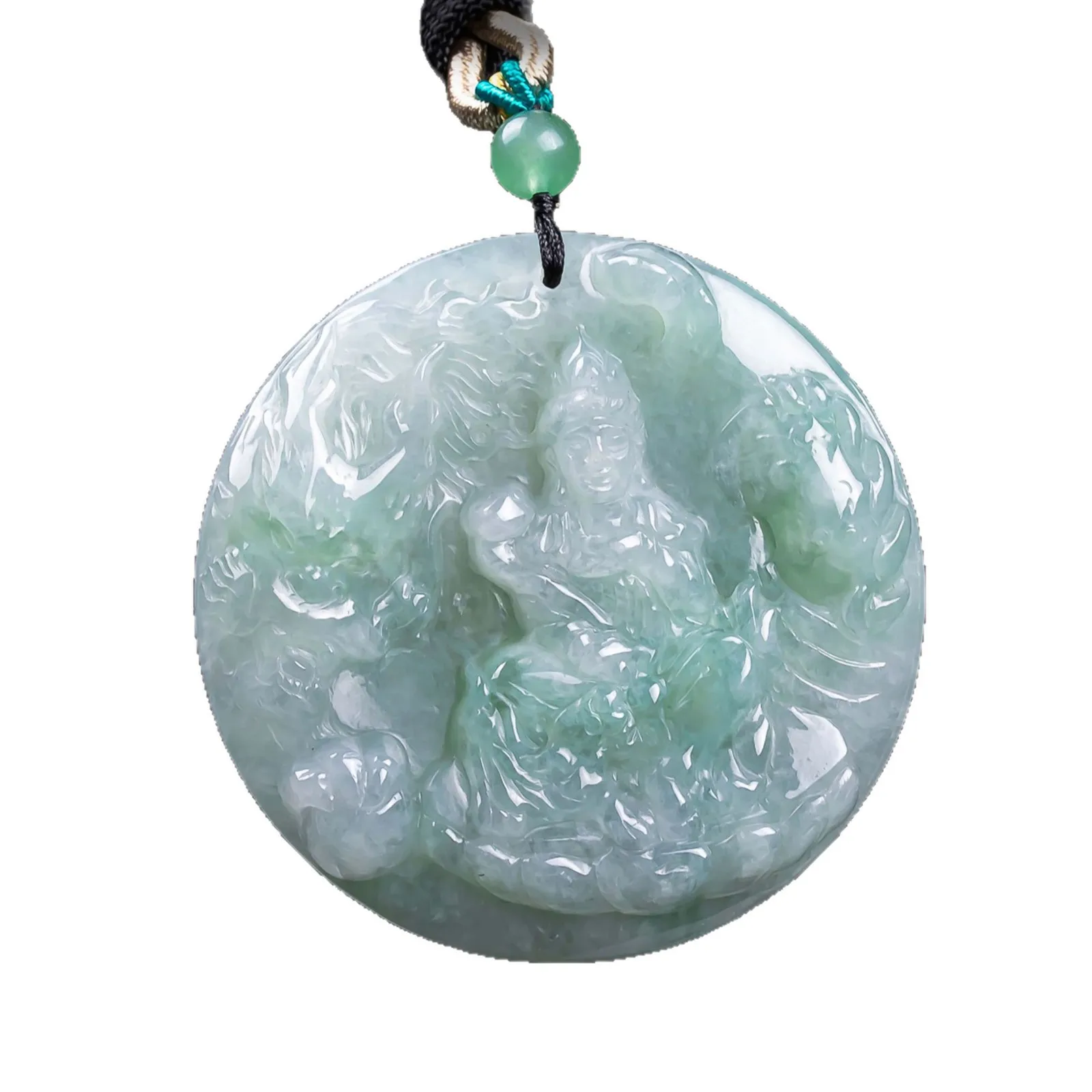 Natural Burmese Jadeite Guanyin Pendant Necklace Real Jade Designer Luxury Vintage Accessories Carved Amulet Gifts for Women
Natural Burmese Jadeite Guanyin Pendant Necklace Real Jade Designer Luxury Vintage Accessories Carved Amulet Gifts for Women