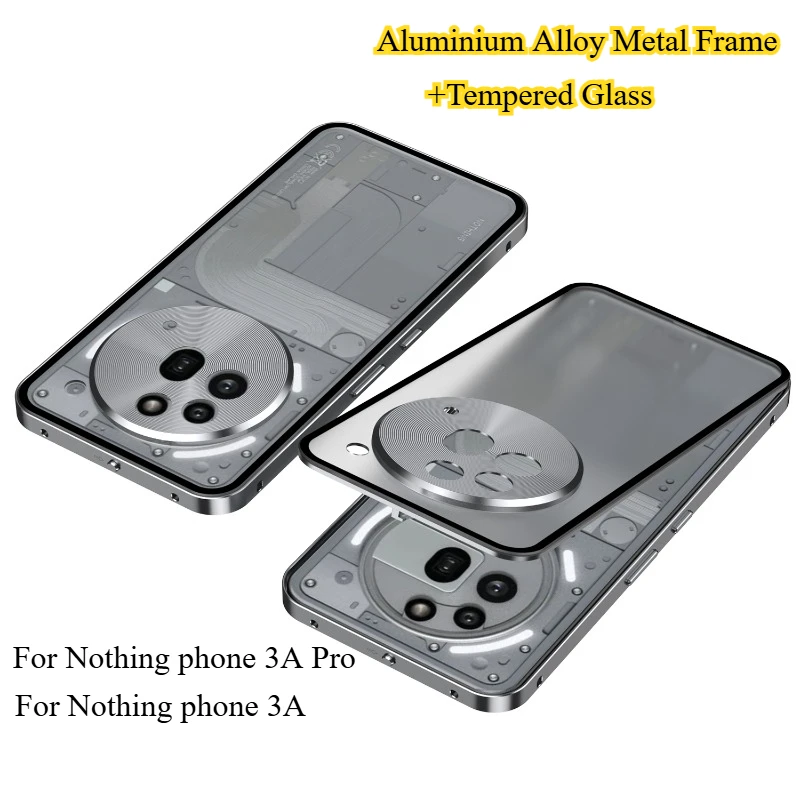 For Nothing Phone 3A Pro Aluminium Alloy Metal Frame Bumper+Tempered Glass Back Case Cover for Nothing Phone 3Apro 3 A Shell
For Nothing Phone 3A Pro Aluminium Alloy Metal Frame Bumper+Tempered Glass Back Case Cover for Nothing Phone 3Apro 3 A Shell