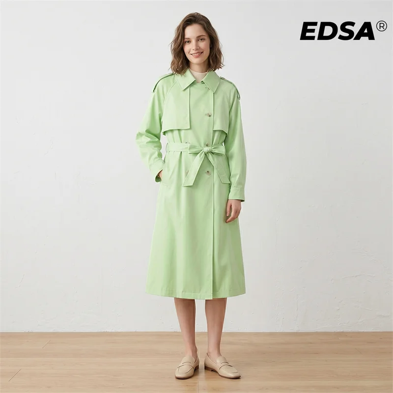 EDSA Women Green Trench Style Long Coat with Sashes Long Sleeve Lace Up Pocket Windbreaker Female Coat Chic Streetwear
EDSA Women Green Trench Style Long Coat with Sashes Long Sleeve Lace Up Pocket Windbreaker Female Coat Chic Streetwear