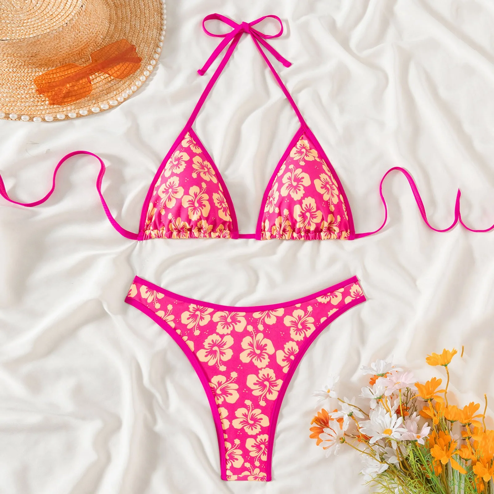 Floral Print Bikinis Set Lace Up Beachwear 2 Piece Swimming Suit Bathing Suit Summer Beachwear Swim Bra And Thong Set Biquinis
Floral Print Bikinis Set Lace Up Beachwear 2 Piece Swimming Suit Bathing Suit Summer Beachwear Swim Bra And Thong Set Biquinis