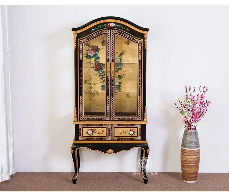 New Chinese Style Solid Wood Living Room Painted Gold Foil Furniture Modern European Style Storage Cabinet Wine Cabinet
New Chinese Style Solid Wood Living Room Painted Gold Foil Furniture Modern European Style Storage Cabinet Wine Cabinet