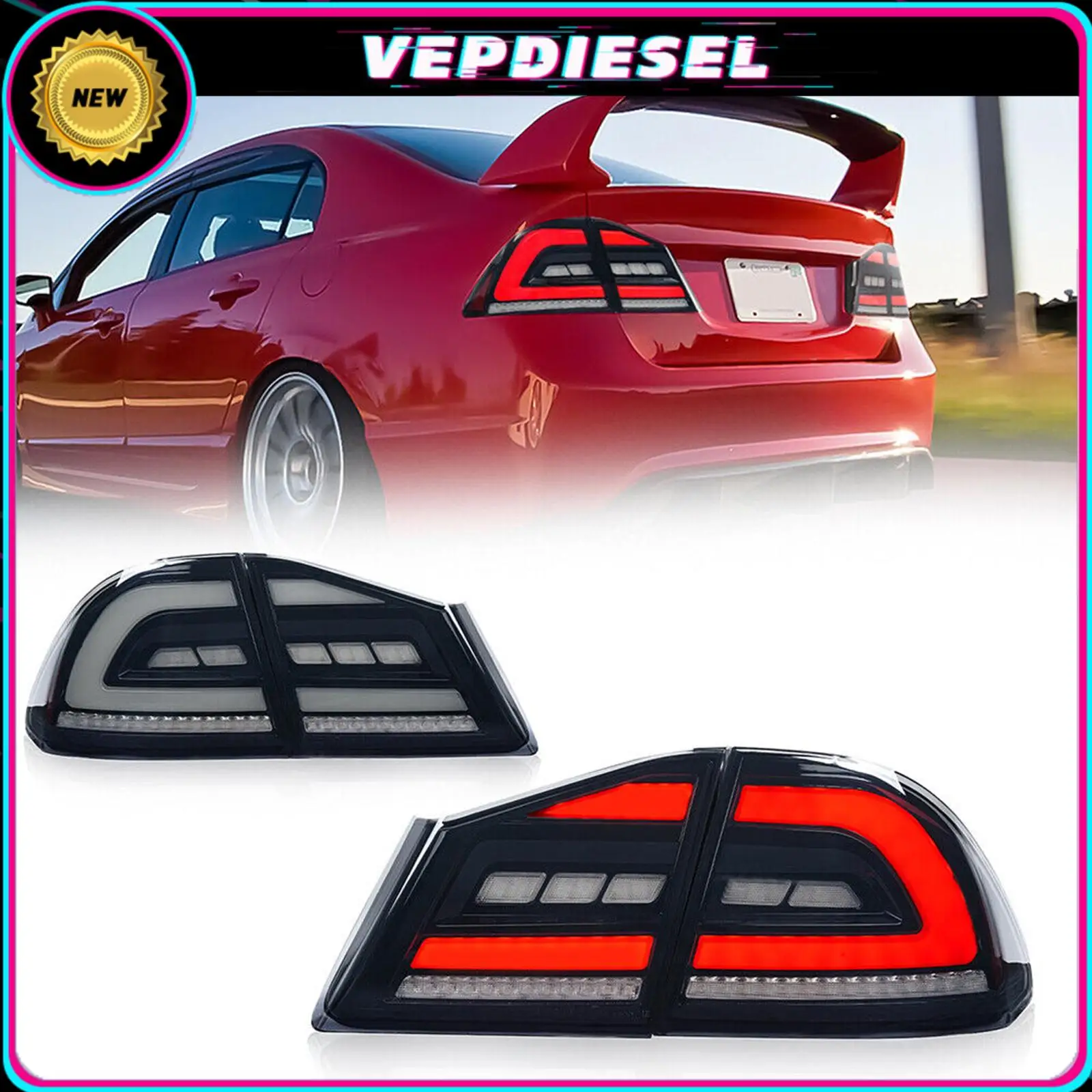 2Pcs Animation Sequential Rear Lamp Left & Right LED Tail Light For Honda Civic 2005-2012 FD2 Rear Tail Light Car Accessories
2Pcs Animation Sequential Rear Lamp Left & Right LED Tail Light For Honda Civic 2005-2012 FD2 Rear Tail Light Car Accessories