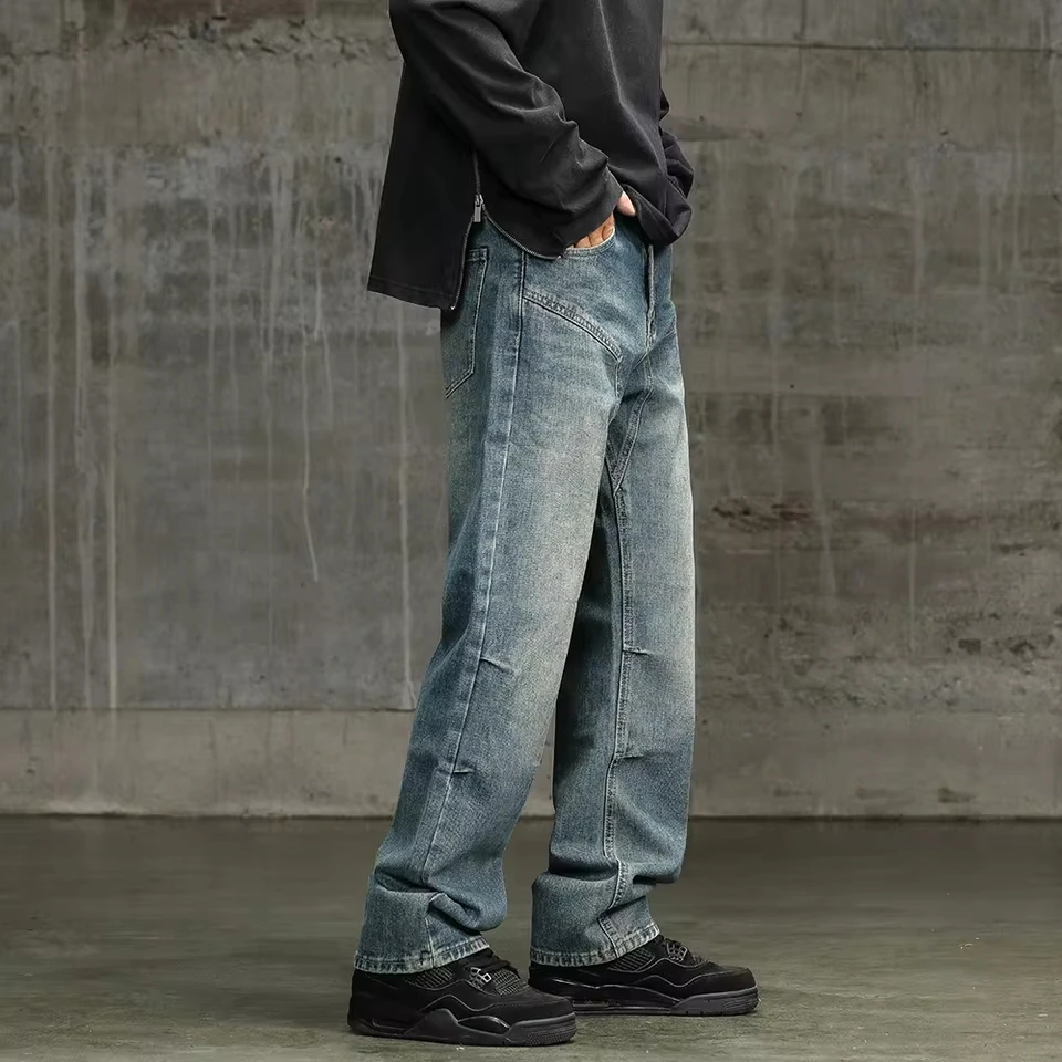 American Style New Fashion Vintage Men's Casual Trendy Washed Blue Straight Loose Denim Cargo Trousers Male Jeans Pants Clothes
American Style New Fashion Vintage Men's Casual Trendy Washed Blue Straight Loose Denim Cargo Trousers Male Jeans Pants Clothes