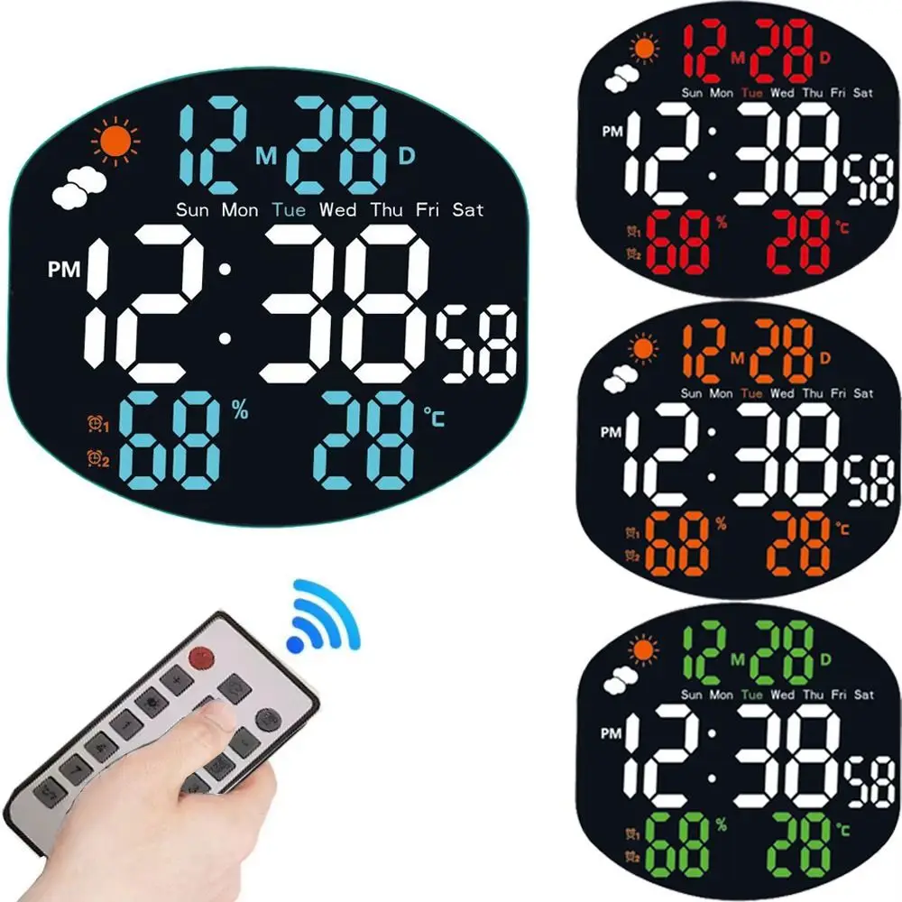 Multi-functional Large Display Digital Clock Remote Control Mirrored LED Wall Clock Humidity/Temp Display Week/Date Display
Multi-functional Large Display Digital Clock Remote Control Mirrored LED Wall Clock Humidity/Temp Display Week/Date Display