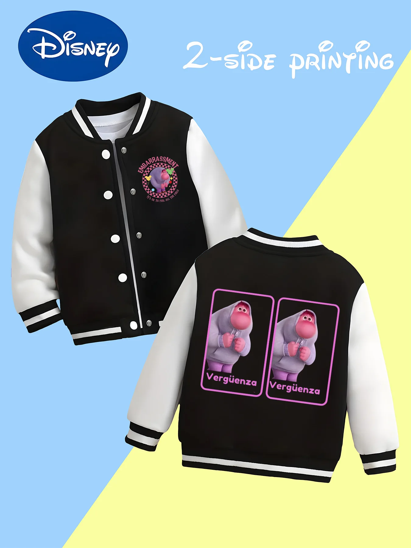MINISO Disney collaboration cute boys' baseball jacket - pink funny pattern, cute and unique, suitable for baby's daily wear
MINISO Disney collaboration cute boys' baseball jacket - pink funny pattern, cute and unique, suitable for baby's daily wear