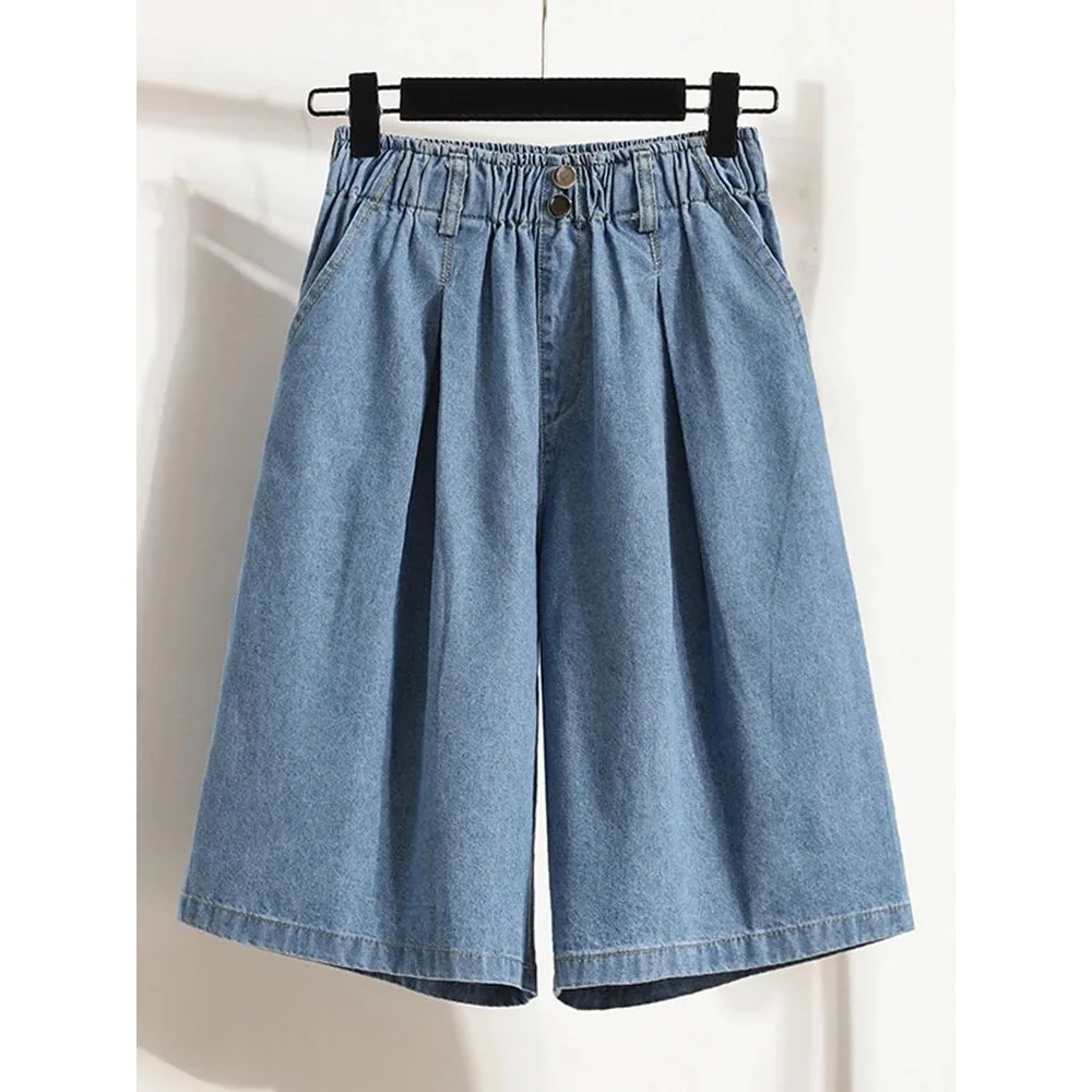 Джинсовые шорты с высокой талией и широкими штанинами свободного кроя для женщин, лето 2024, новые, повседневные, удобные, из эластичной ткани PU
Джинсовые шорты с высокой талией и широкими штанинами свободного кроя для женщин, лето 2024, новые, повседневные, удобные, из эластичной ткани PU