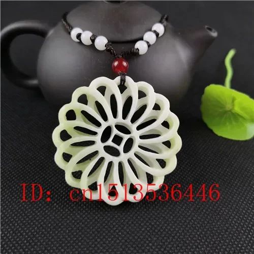 Natural White Jade Double-sided Hollow Flower Pendant Necklace Charm Jewellery Fashion Accessories Hand-Carved Man Lucky Amulet
Natural White Jade Double-sided Hollow Flower Pendant Necklace Charm Jewellery Fashion Accessories Hand-Carved Man Lucky Amulet