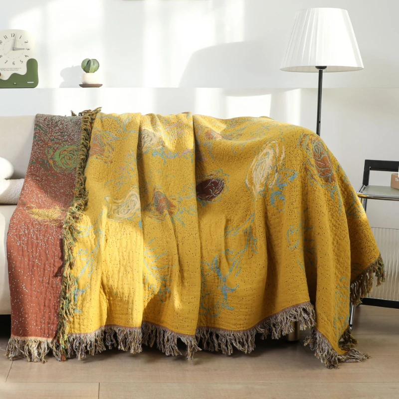 High-end 100% Cotton Gauze Sofa Cover, Bedspread & Throw Blanket - Couch Protector, Summer Cooling Blanket, Reversible Quilt
High-end 100% Cotton Gauze Sofa Cover, Bedspread & Throw Blanket - Couch Protector, Summer Cooling Blanket, Reversible Quilt