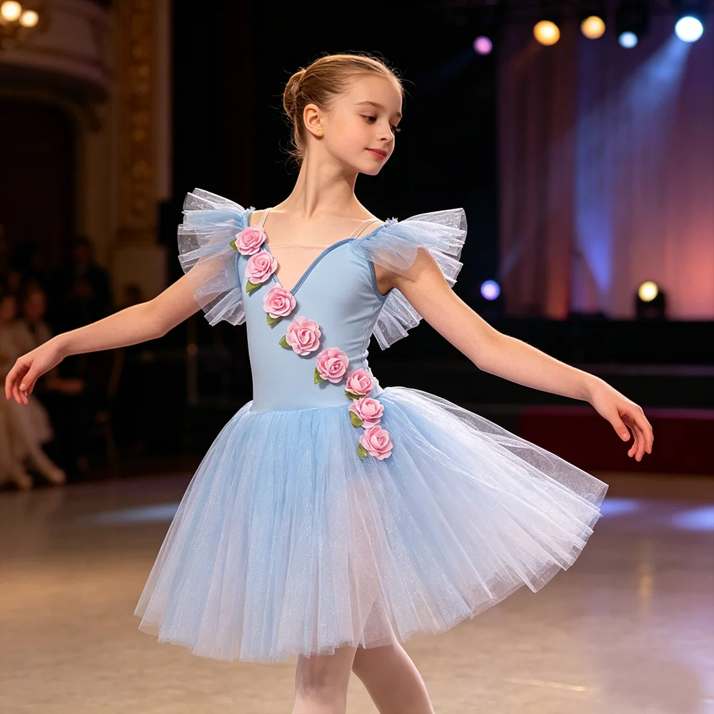 Girls Blue Floral Ballet Dress Children Clothing Dance Costumes High Quality Performance Dance Wear Girls' Stage Performance
Girls Blue Floral Ballet Dress Children Clothing Dance Costumes High Quality Performance Dance Wear Girls' Stage Performance