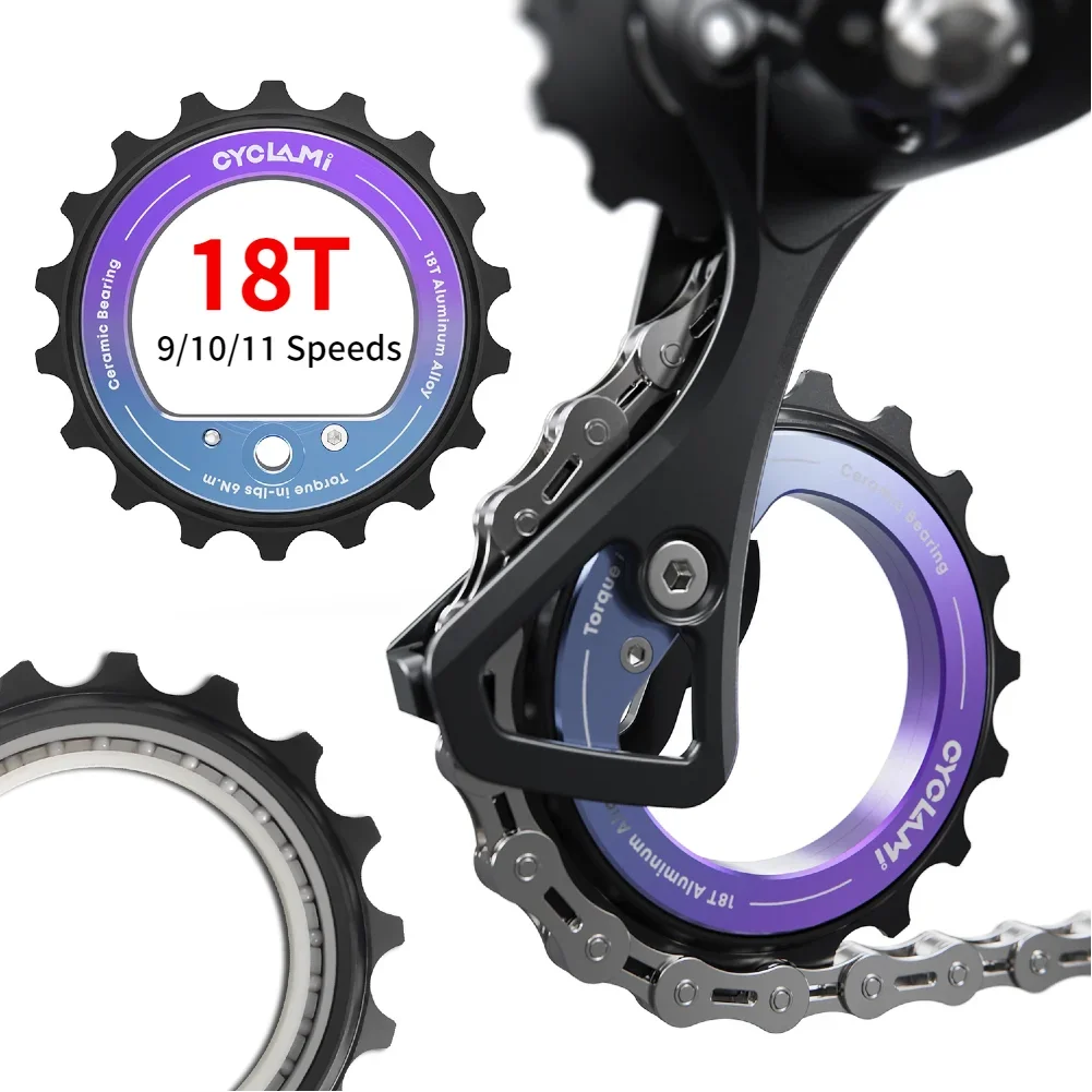 18T Rear Derailleur Ceramic Pulley 9/10/11 Speeds Hollow Eccentric Pulley Wheel Bike Guide for R8000/7000 Bicycle Accessories
18T Rear Derailleur Ceramic Pulley 9/10/11 Speeds Hollow Eccentric Pulley Wheel Bike Guide for R8000/7000 Bicycle Accessories