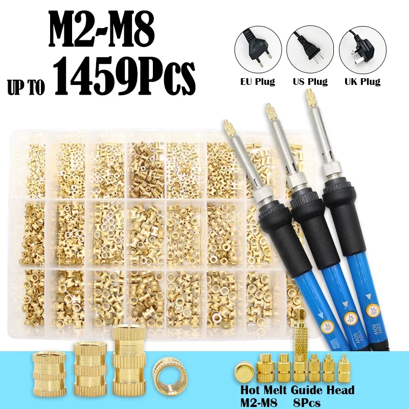 Adjustable Temperature Electric Soldering Iron Brass Heat Insert Nut Hot Melt Nutinsert Thread Knurled Embedment Nuts 3D Printer
Adjustable Temperature Electric Soldering Iron Brass Heat Insert Nut Hot Melt Nutinsert Thread Knurled Embedment Nuts 3D Printer