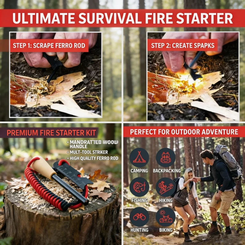 New Waterproof Windproof Design, Multi-Functional with Bottle Opener, Lightweight Fire Starting Tool for Camping & Emergencies
New Waterproof Windproof Design, Multi-Functional with Bottle Opener, Lightweight Fire Starting Tool for Camping & Emergencies