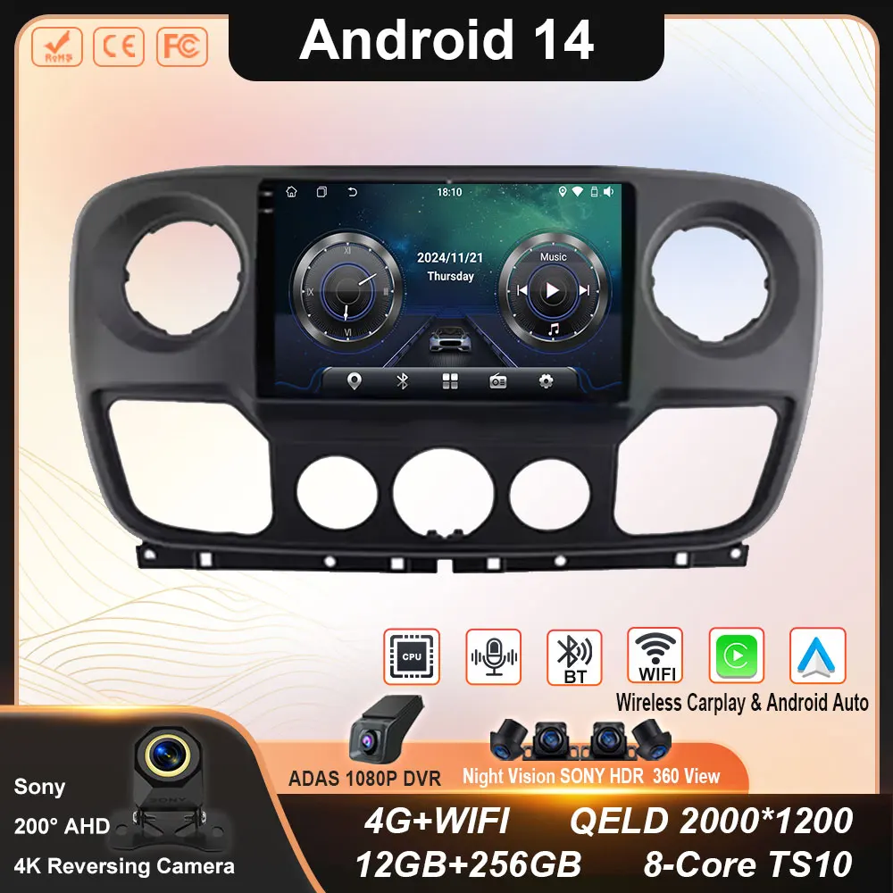 Car Android 14 For Renault Master Nissan NV400 Opel Movano 2010 - 2021 GPS Navigation Touch Screen Multimedia Player Head Unit
Car Android 14 For Renault Master Nissan NV400 Opel Movano 2010 - 2021 GPS Navigation Touch Screen Multimedia Player Head Unit